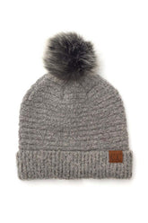 CC Ultra Soft Fur Pom Beanie - Cozy & Stylish, Beanies, $ 29.00, A Moment Of Now™